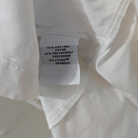 Lafayette 148 Women's Stretch Button Up Long Sleeve White Shirt Size 10 Medium - Picture 4 of 5